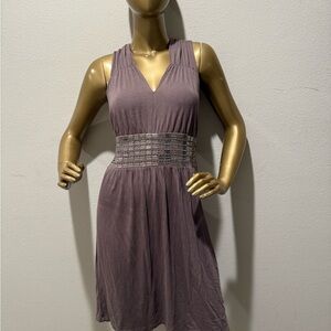 Elegant Grey Sleeveless Dress
